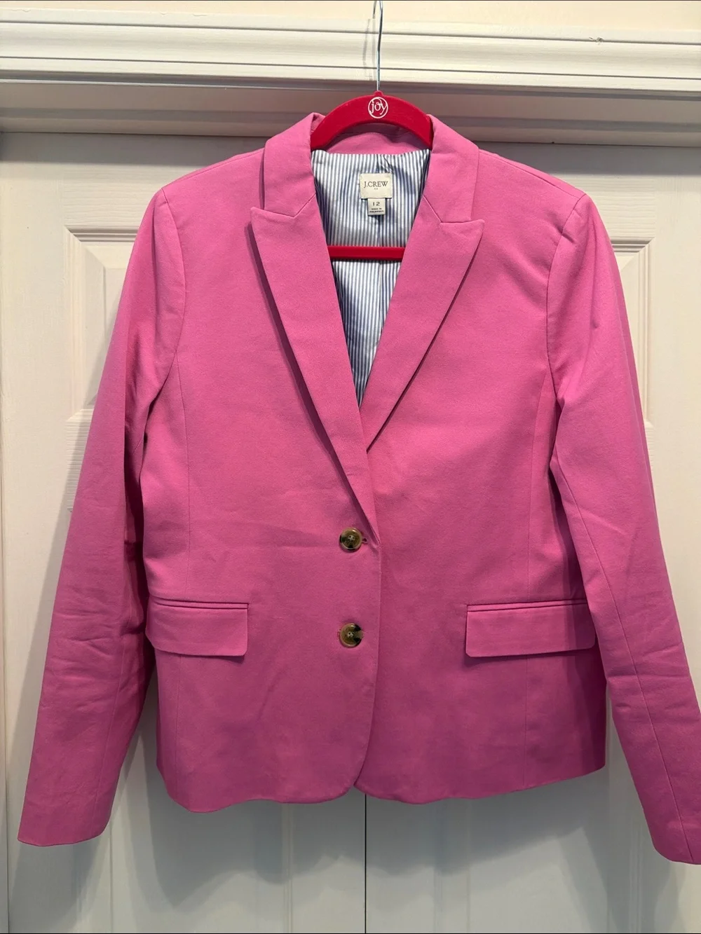 J. Crew Pink Notch Lapel Single-Button Blazer
